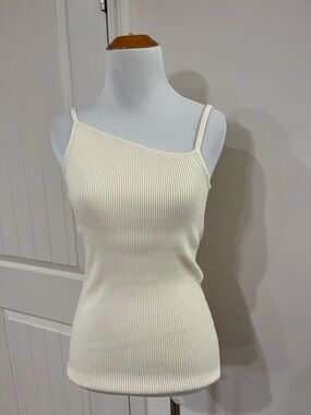 Marie Oliver Ribbed Trini Tank in Macadamia Cream